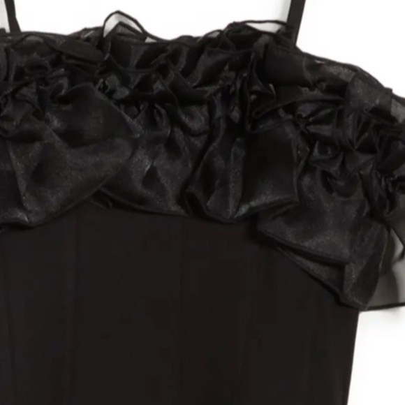 Bonheur D’Amour Ruffle Mini Dress Black Size L - Picture 6 of 10